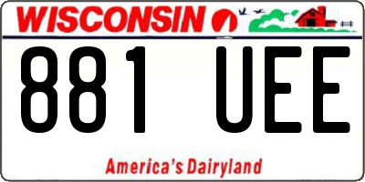 WI license plate 881UEE