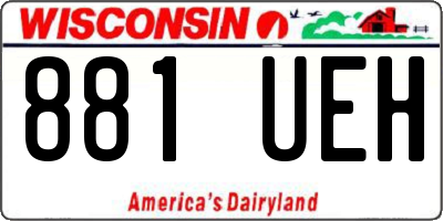 WI license plate 881UEH