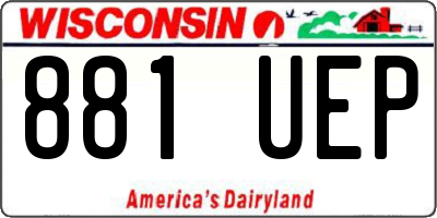 WI license plate 881UEP