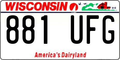 WI license plate 881UFG
