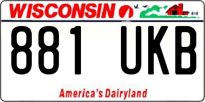 WI license plate 881UKB