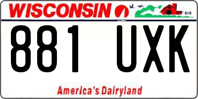 WI license plate 881UXK