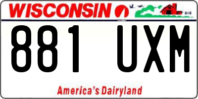 WI license plate 881UXM