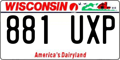 WI license plate 881UXP