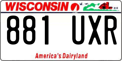 WI license plate 881UXR