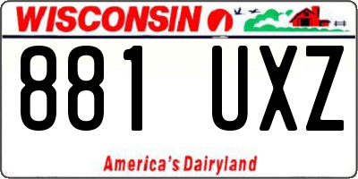 WI license plate 881UXZ