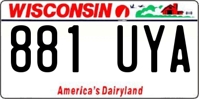 WI license plate 881UYA