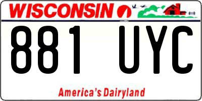WI license plate 881UYC