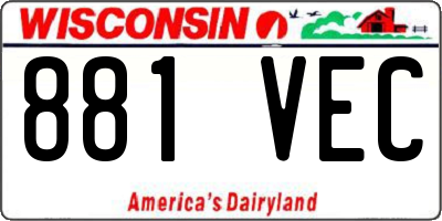 WI license plate 881VEC