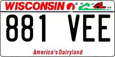 WI license plate 881VEE