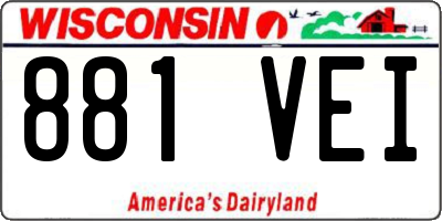 WI license plate 881VEI