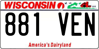 WI license plate 881VEN