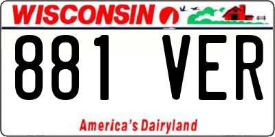 WI license plate 881VER