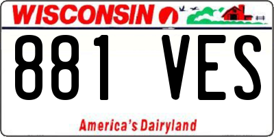 WI license plate 881VES