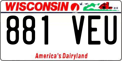 WI license plate 881VEU
