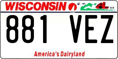 WI license plate 881VEZ
