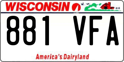 WI license plate 881VFA