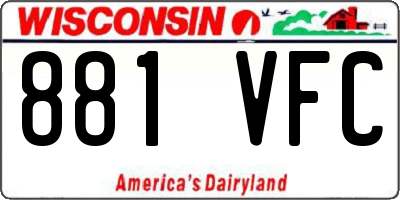 WI license plate 881VFC