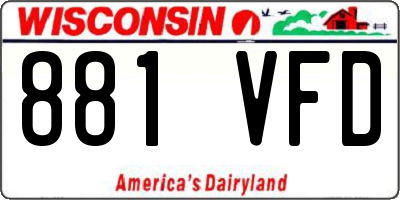 WI license plate 881VFD