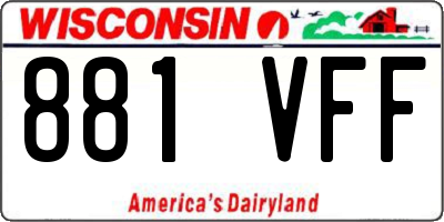 WI license plate 881VFF