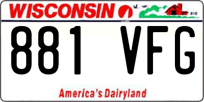 WI license plate 881VFG