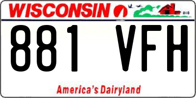 WI license plate 881VFH