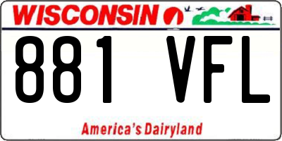 WI license plate 881VFL