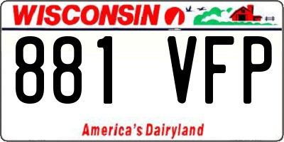 WI license plate 881VFP