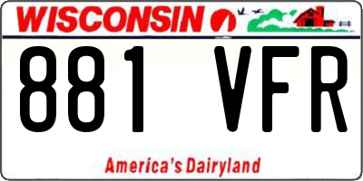 WI license plate 881VFR