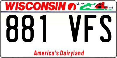 WI license plate 881VFS