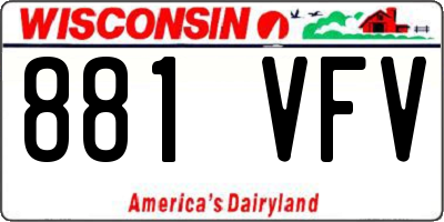 WI license plate 881VFV