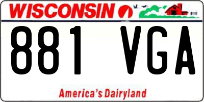 WI license plate 881VGA