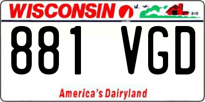 WI license plate 881VGD