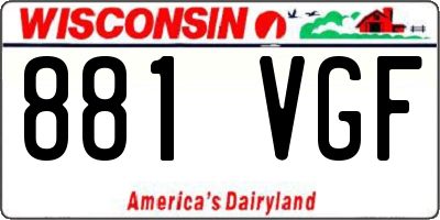 WI license plate 881VGF