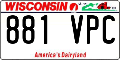 WI license plate 881VPC