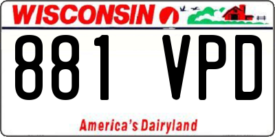 WI license plate 881VPD