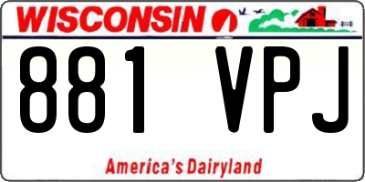 WI license plate 881VPJ