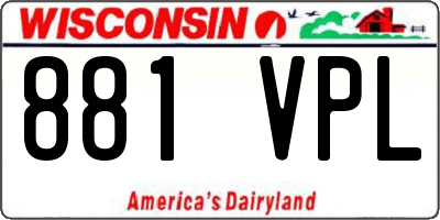 WI license plate 881VPL