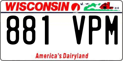 WI license plate 881VPM