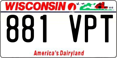 WI license plate 881VPT
