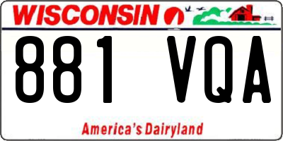WI license plate 881VQA