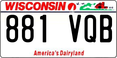 WI license plate 881VQB