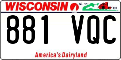 WI license plate 881VQC