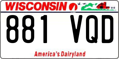 WI license plate 881VQD