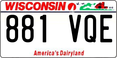 WI license plate 881VQE