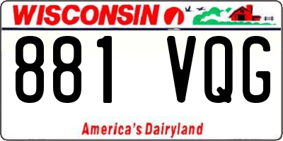 WI license plate 881VQG