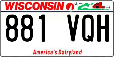 WI license plate 881VQH