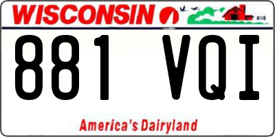 WI license plate 881VQI