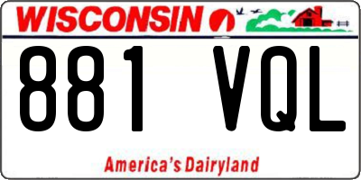 WI license plate 881VQL