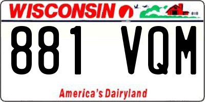 WI license plate 881VQM